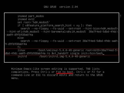 Смена забытого пароля в Ubuntu, изображение №5